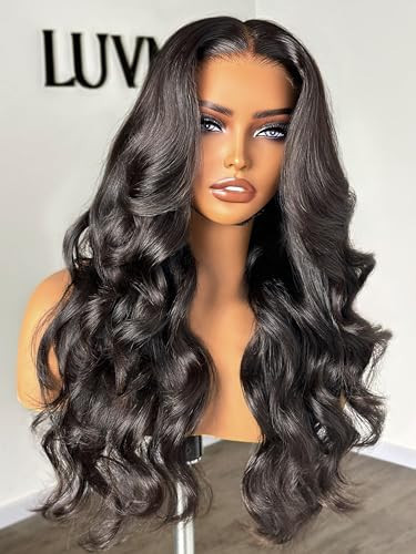 LUVME HAIR 5X5 HD Lace Loose Body Wave Glueless Human Hair Wig Ready to Go Pre Cut Lace Front Wig Pre Plucked Long Black Wig For Women (20 Inch & Precut Lace) | Amazon (US)