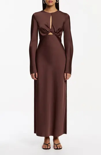 Significant Other Molly Long Sleeve Cutout Detail Satin Gown | Nordstrom | Nordstrom