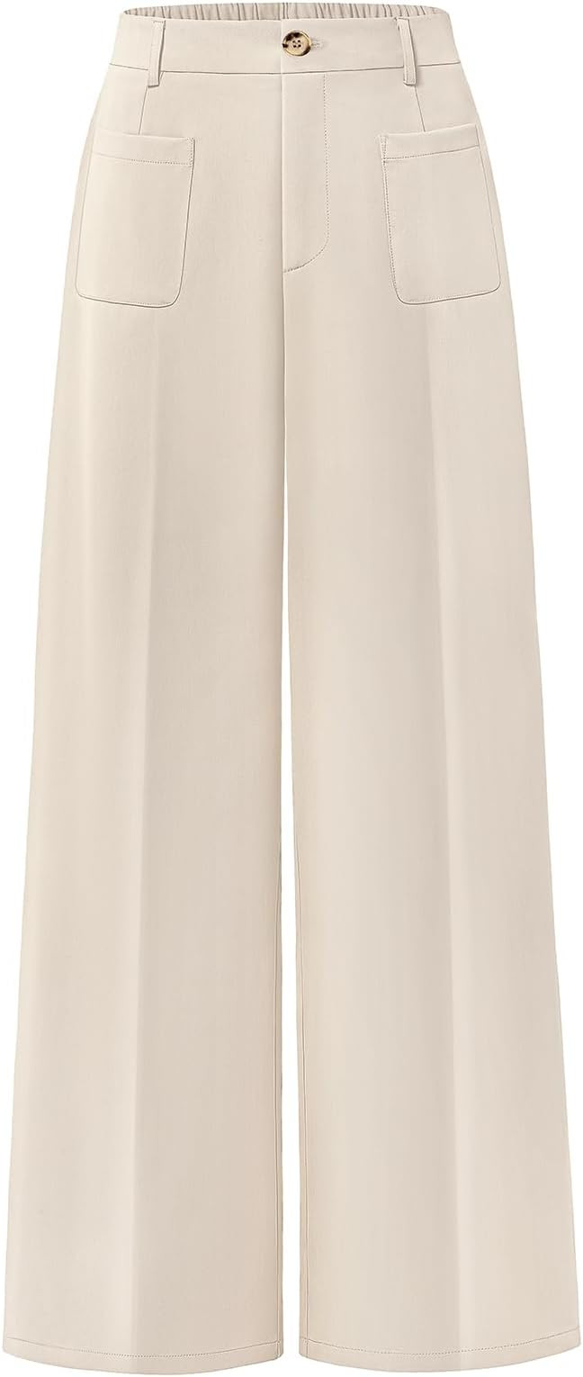 MEROKEETY Women's Wide Leg Dress Pants 2026 High Waisted Business Casual Palazzo Pants Work Offic... | Amazon (US)