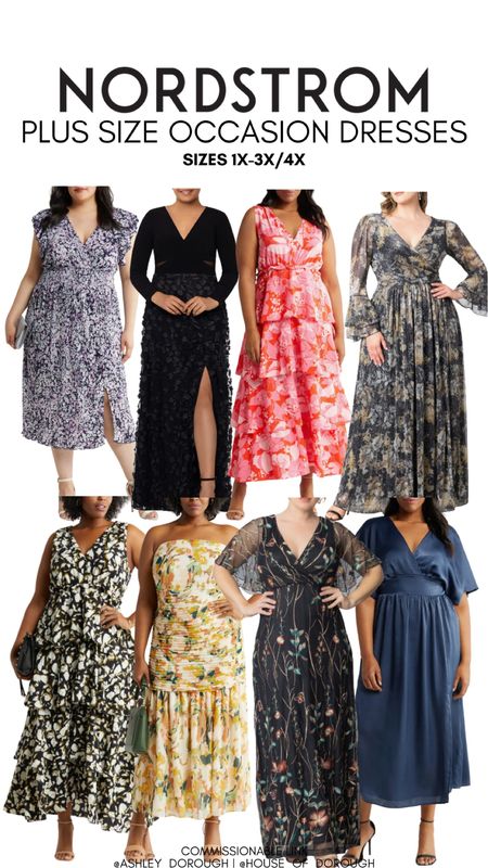 Plus Size Occasion Dresses from Nordstrom. Available in sizes 1X-3X in some and 1X-4X in others. 

#LTKplussize #LTKwedding #LTKSeasonal