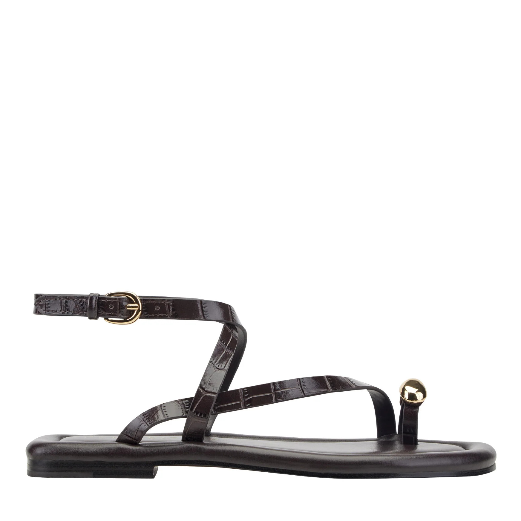 Gynnie Flat Leather Sandal | Marc Fisher