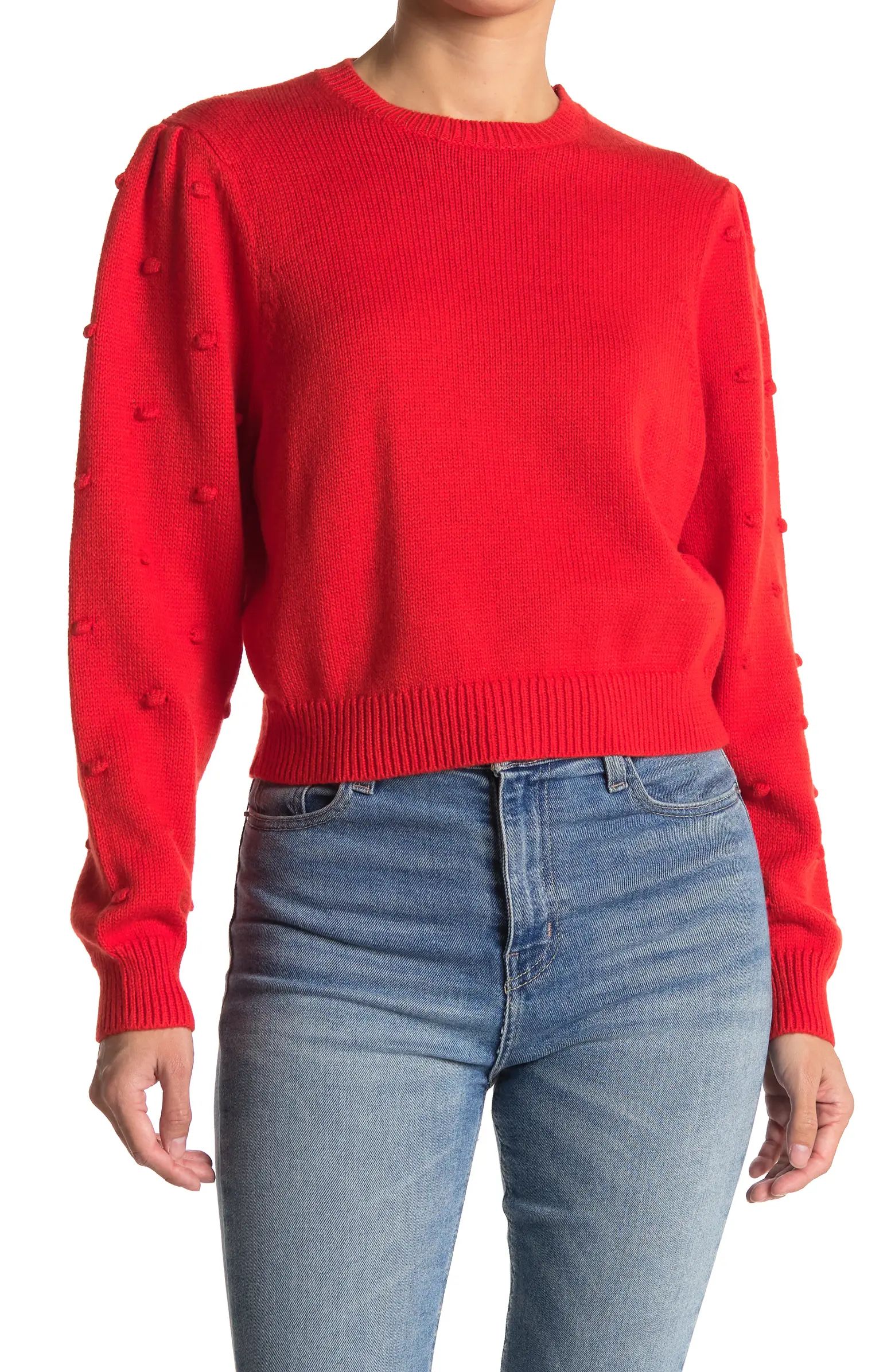 Cherry Dot Sleeve Crop Sweater | Nordstrom Rack