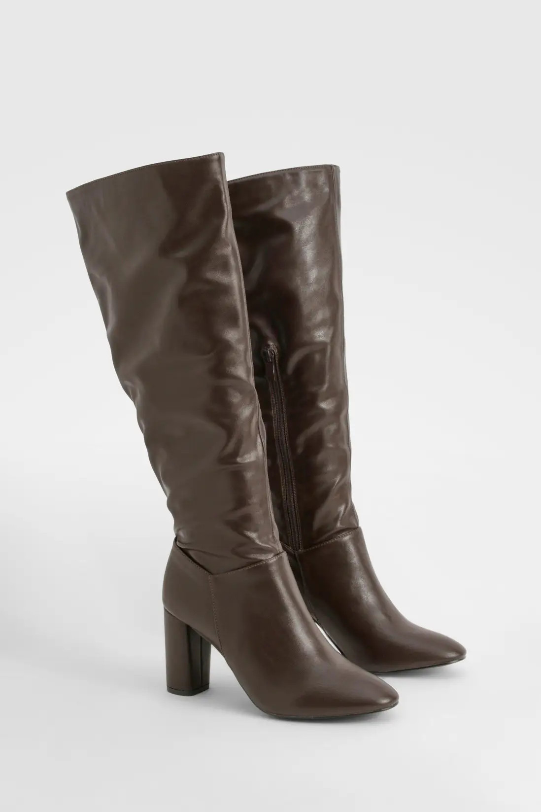 Block Heel Knee High Boots | Boohoo.com (UK & IE)