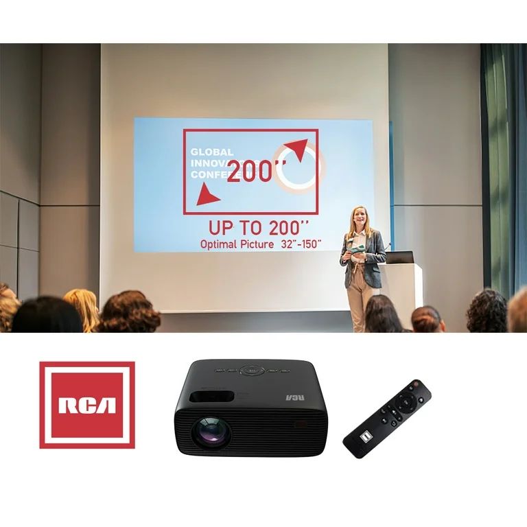 RCA, 1080P LCD Home Theater Projector, 2 lb, Black, RPJ280 - Walmart.com | Walmart (US)