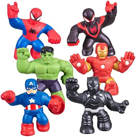 Heroes of Goo Jit Zu Marvel Mega Mini 6 Pack - Squishy, Stretchy, Gooey Mini Heroes - Ironman, Sp... | Amazon (US)