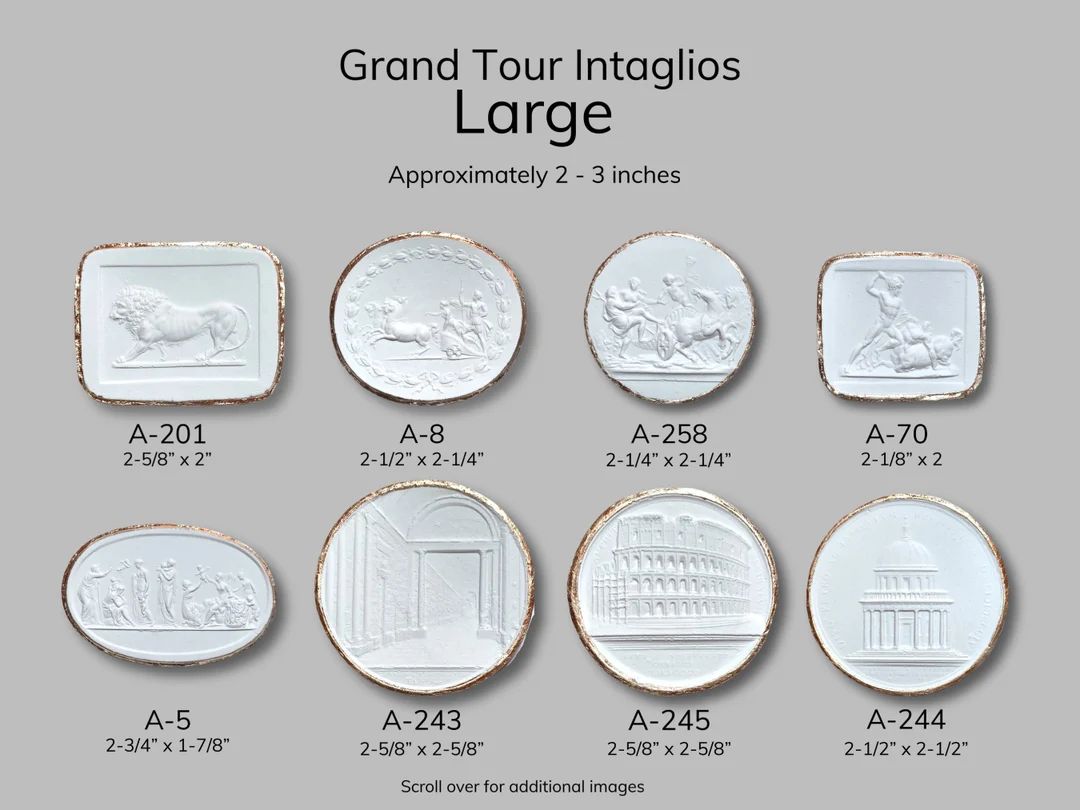 Large Grand Tour Intaglio| plaster seals| gold leaf medallions| unique gift | Etsy (US)
