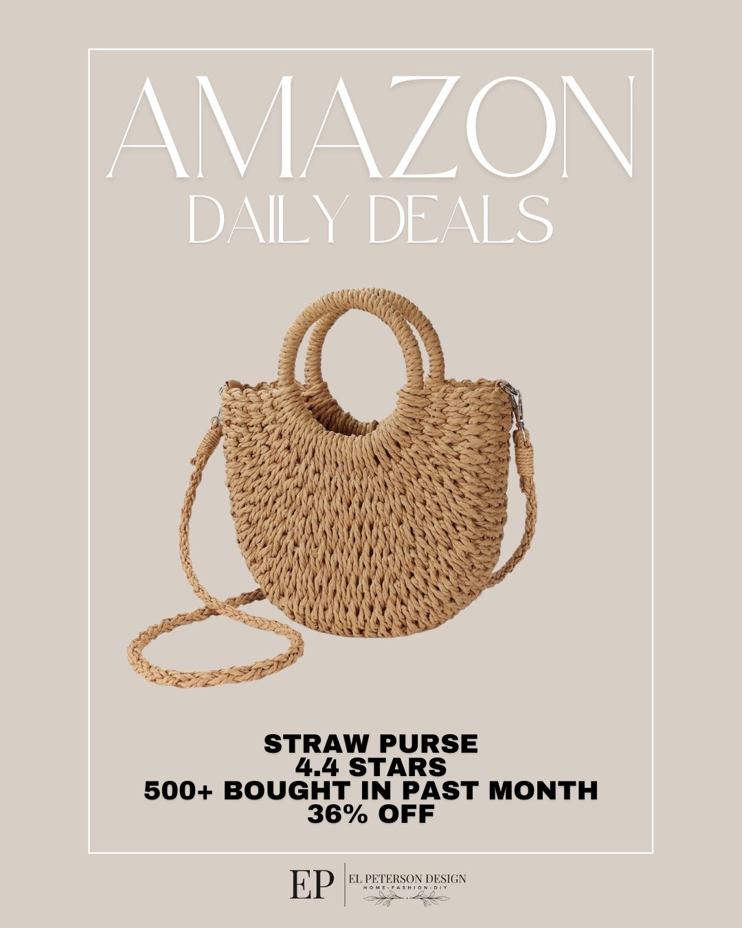Amazon Daily Deals
Straw purse 

#LTKSaleAlert