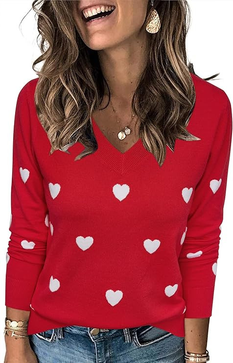 Arach&Cloz Women 2025 Fashion V Neck Long Sleeve Shirts Blouse Knit Casual Pullover Spring Sweate... | Amazon (US)