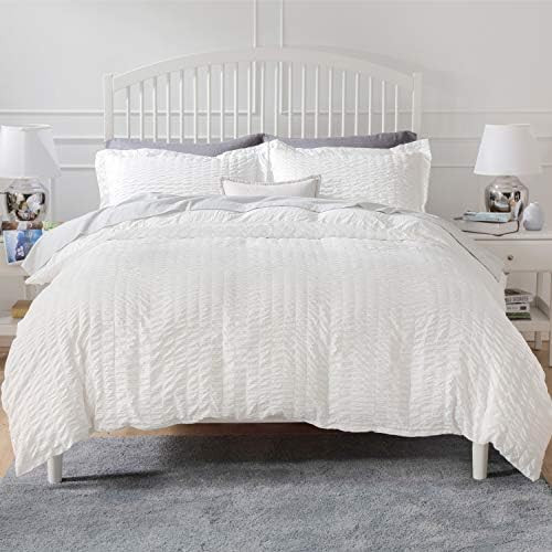Bedsure Duvet Cover Set King Size (104 x 90 inches) - Seersucker Stripe - 3 Pieces (1 Duvet Cover +  | Amazon (US)