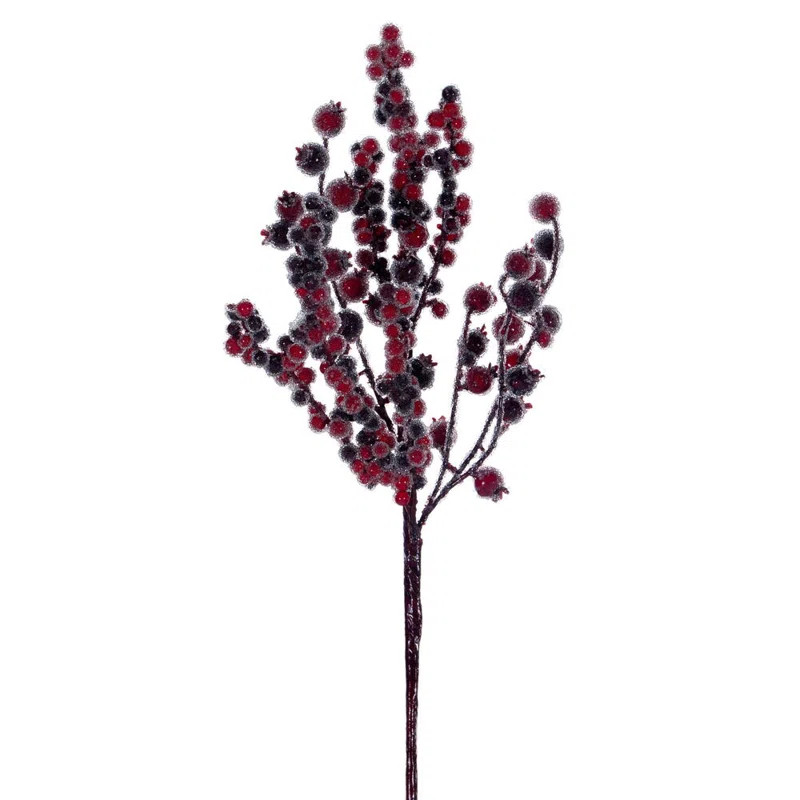 14" Winter Icy Red & Burgundy Berry Pick. Each bag contains six picks. (Set of 6) | Wayfair North America