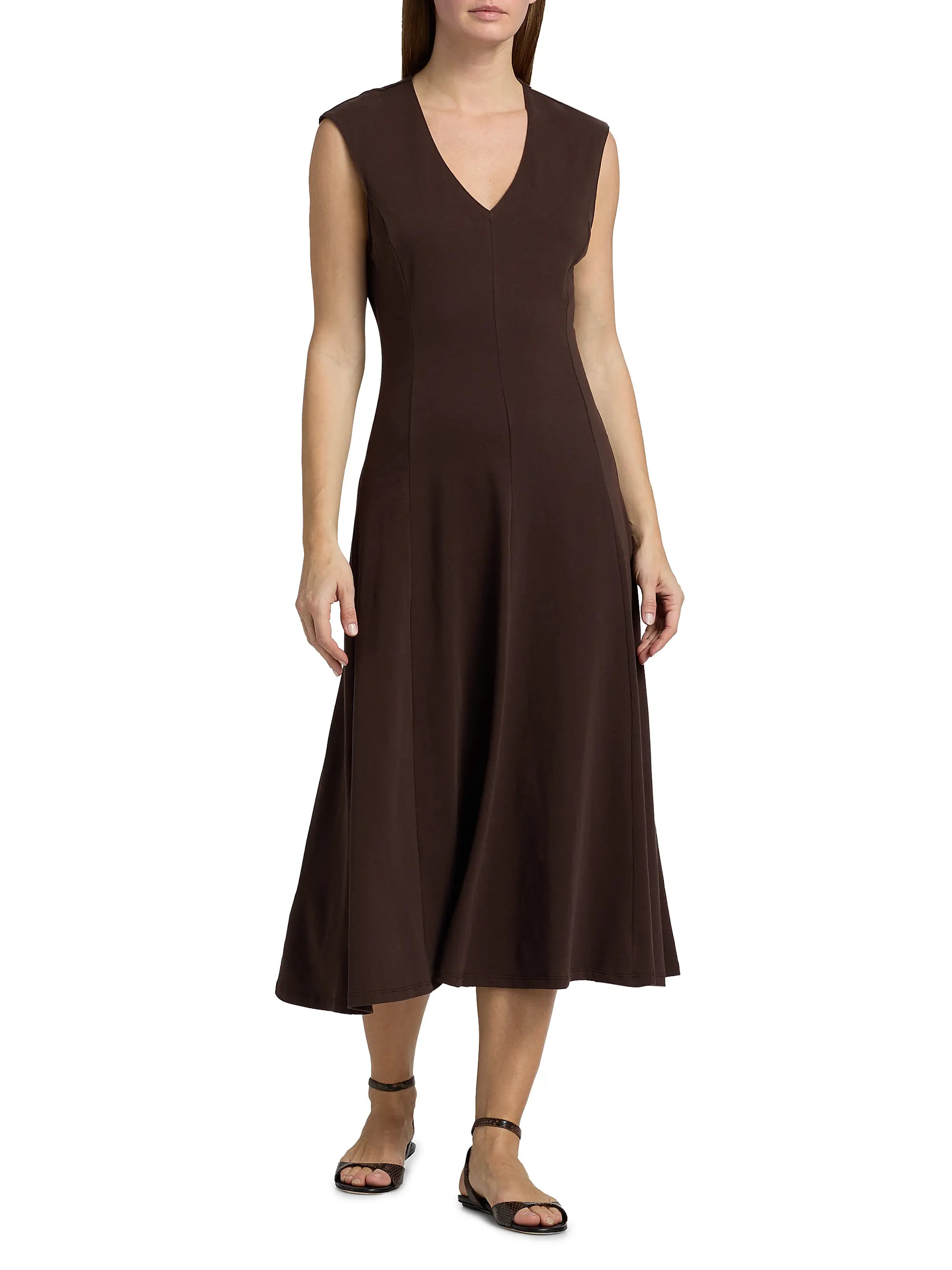 FRAME The Studio Cotton Jersey A-Line Midi-Dress | Saks Fifth Avenue | Saks Fifth Avenue
