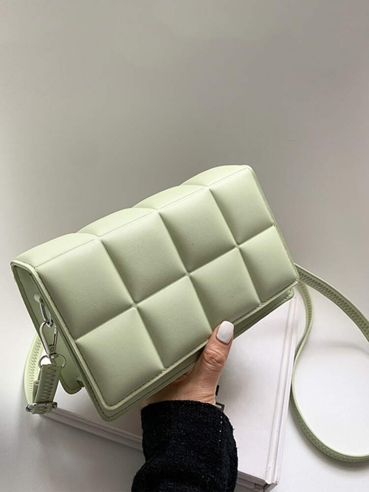 Embossed Detail Flap Square Bag | SHEIN