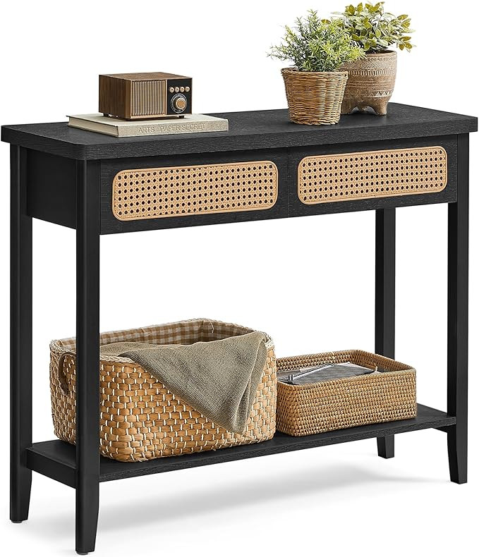 VASAGLE Console Table, Sofa Table, Narrow Entryway Table, Entry Table with 2 Drawers, Open Storag... | Amazon (US)