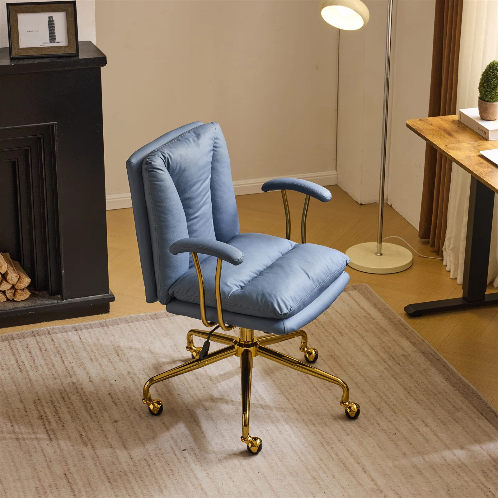 24" W Swivel Upholstered PU Office Chair | Wayfair North America
