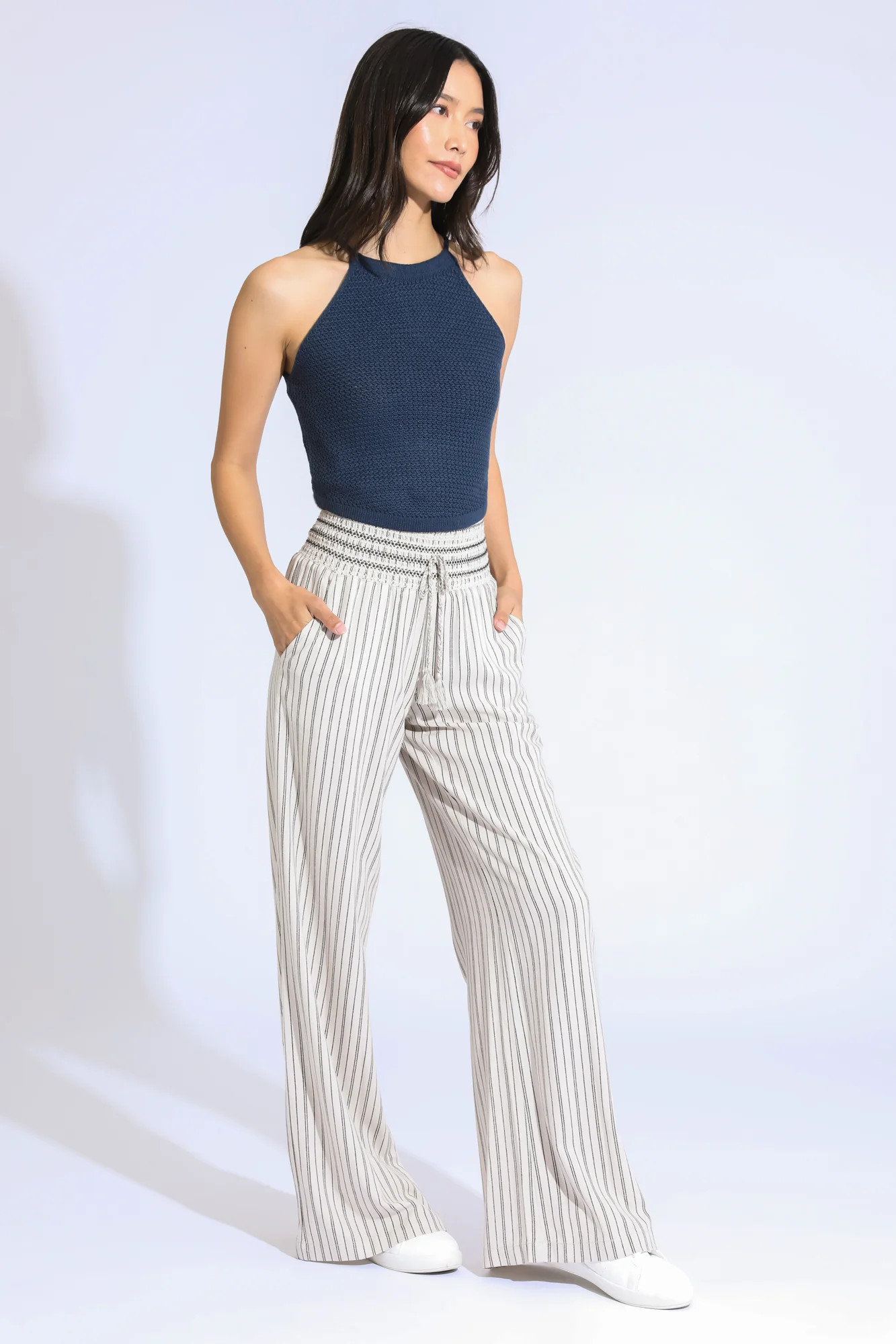 LUNA BOARDWALK WIDE LEG PANT - KHAKI BLACK | ReWash