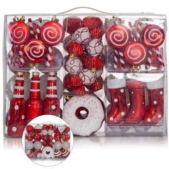 RN'D Toys 82-Pack Red Candy Indoor/Outdoor Ornament Set Shatterproof | Lowe's