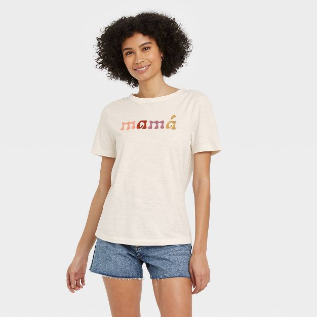 Women&#39;s Short Sleeve T-Shirt - Universal Thread&#8482; Cream L | Target