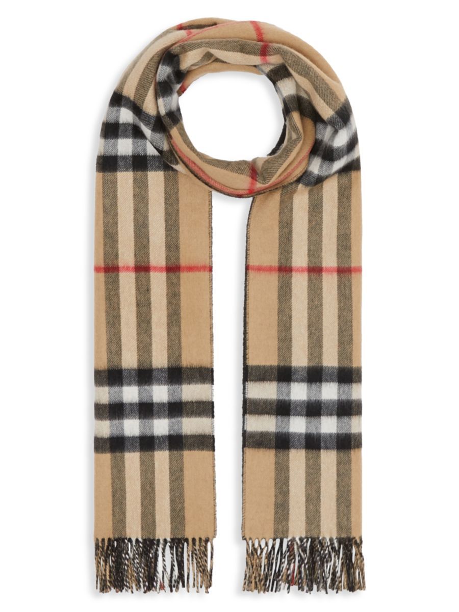 Reversible Giant Check To Solid Cashmere Scarf | Saks Fifth Avenue