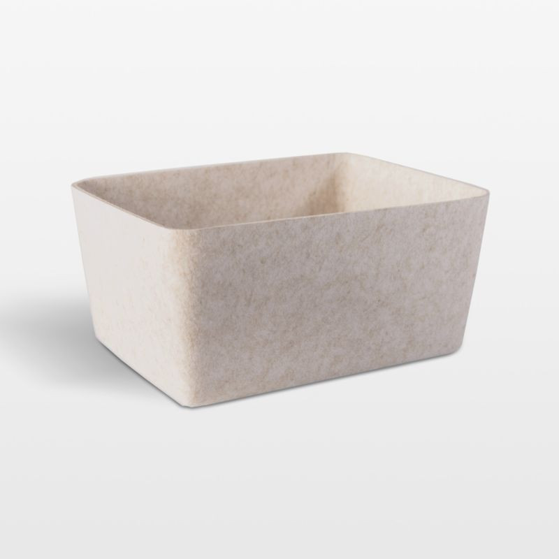 Sortjoy Wide Stone Sculpted Storage Bin + Reviews | Crate & Barrel | Crate & Barrel