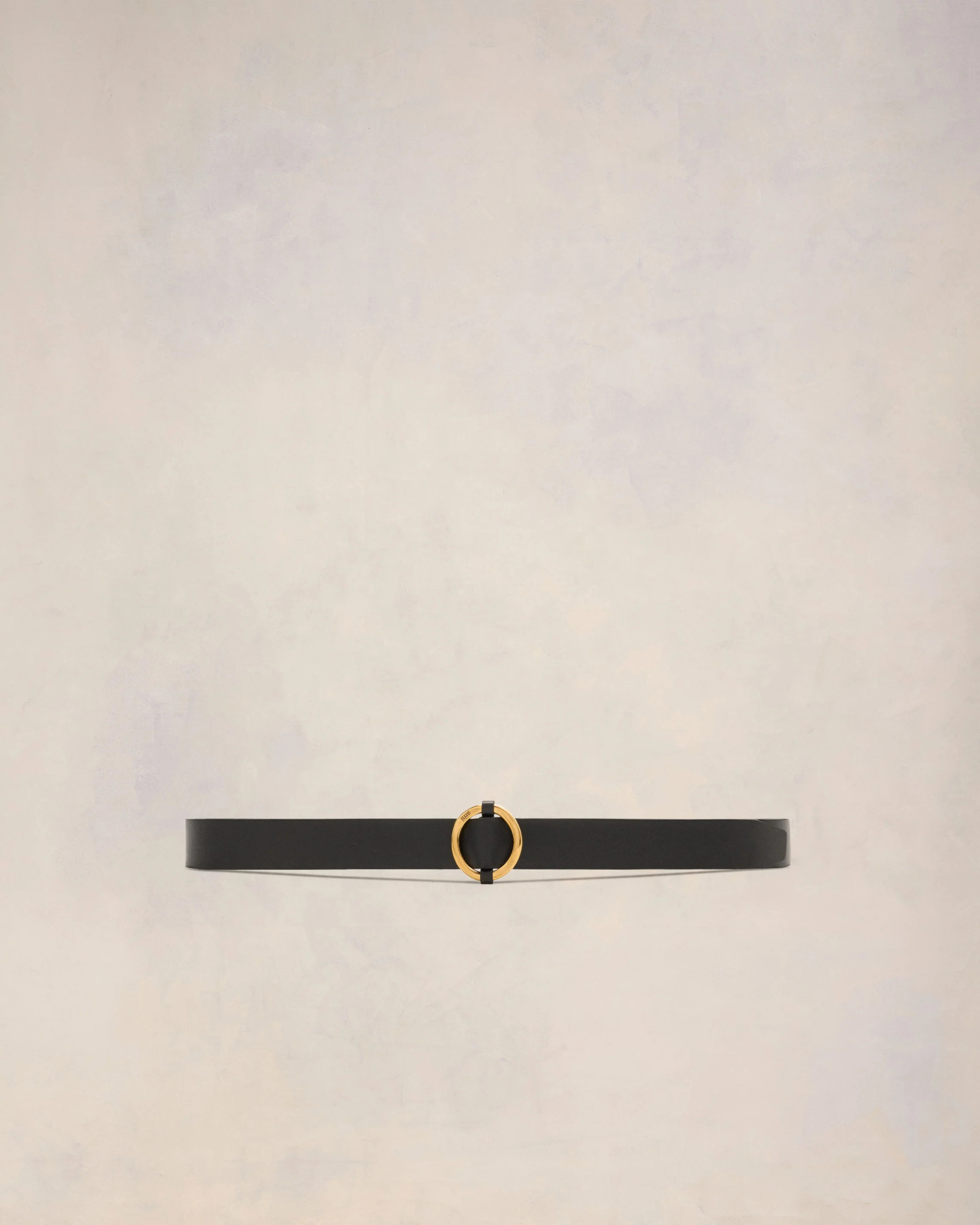 Black/Vibrated Brass Ami Round Buckle Belt 30 Mm | AMI PARIS | AMI Paris FR