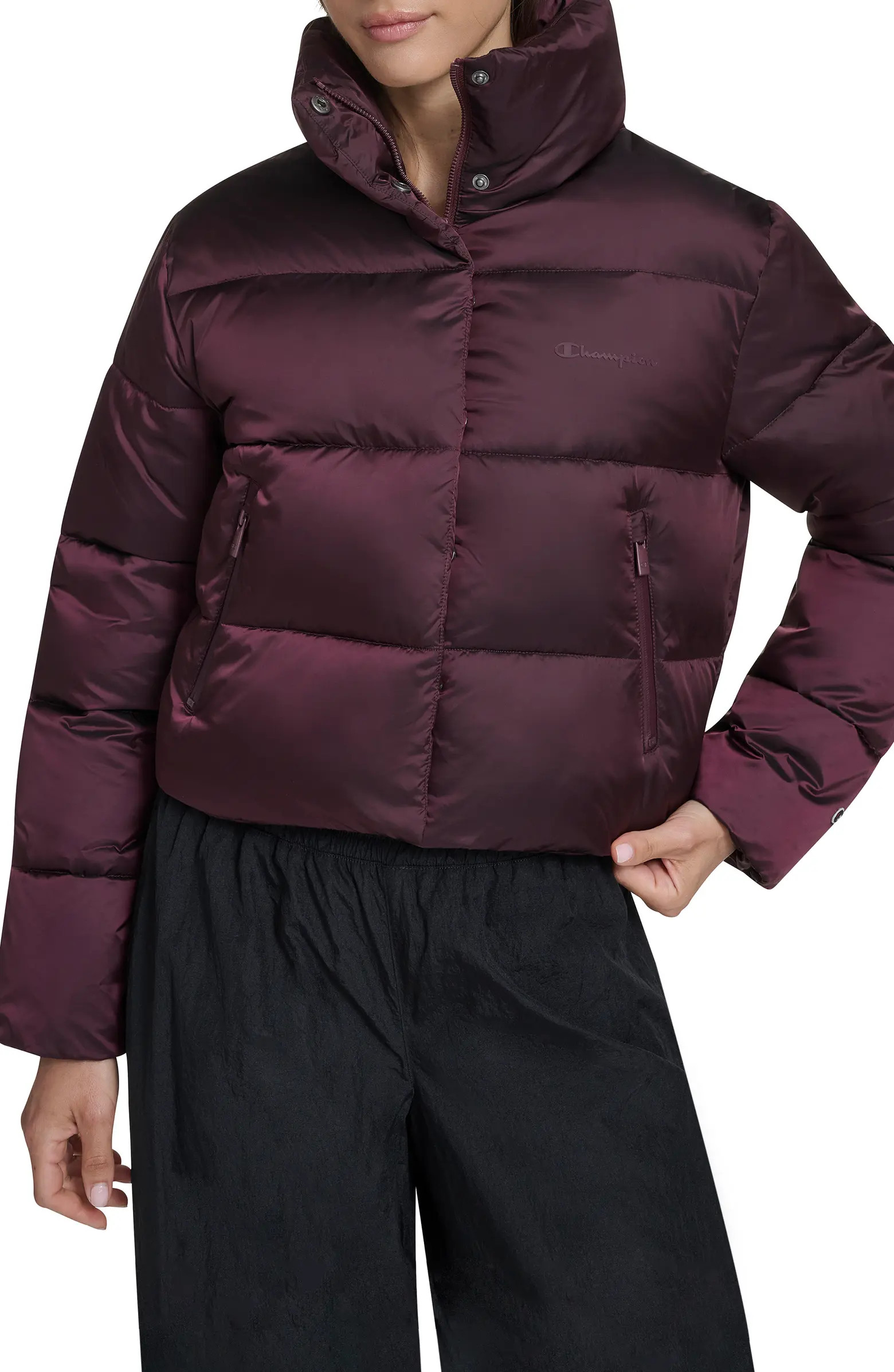 Champion Water Resistant Crop Puffer Jacket | Nordstrom | Nordstrom