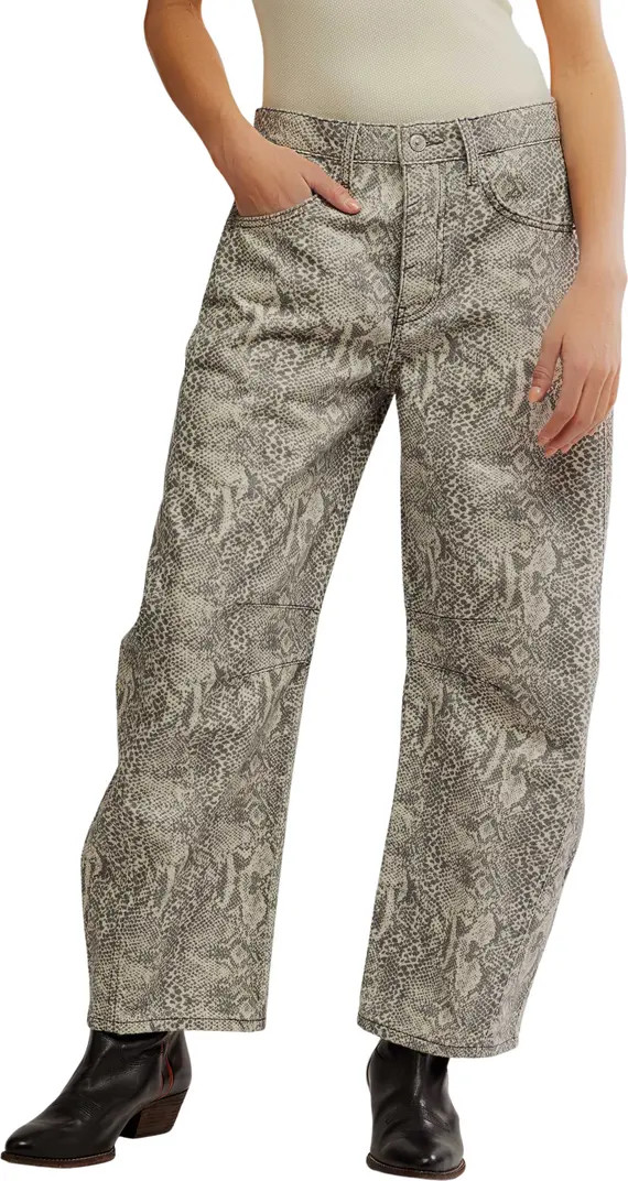 Free People Print Barrel Leg Jeans | Nordstrom | Nordstrom