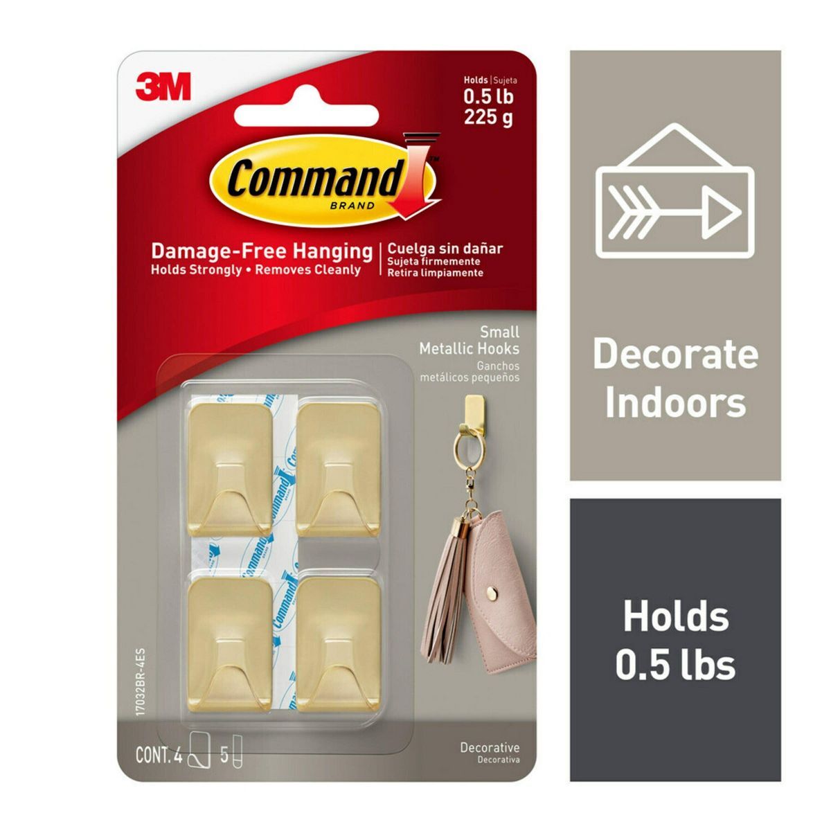 Command Small Sized Metallic Decorative Hooks Brass | Target