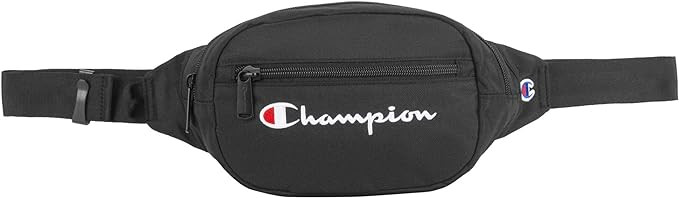 Champion unisex adult Waist Pack, Black/White Logo, One Size US | Amazon (US)
