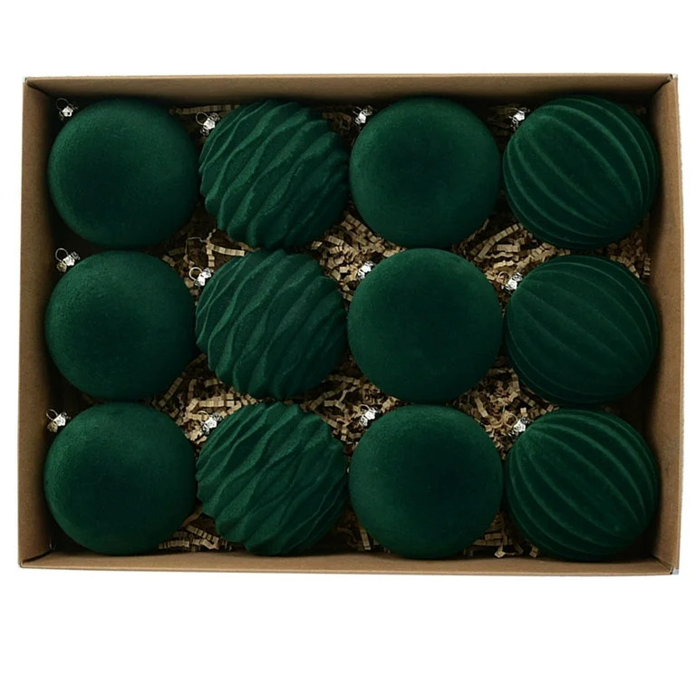 Clearance!XEOVHV Christmas Tree Ornaments Velvet Balls - Pack of 12pcs Shatterproof Xmas Bulbs De... | Walmart (US)