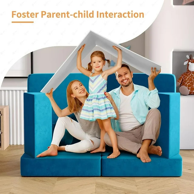 Wanan 10Pcs Kids Couch Modular Sofa, Convertible Toddler Play Sofa with 2 Balls | Walmart (US)