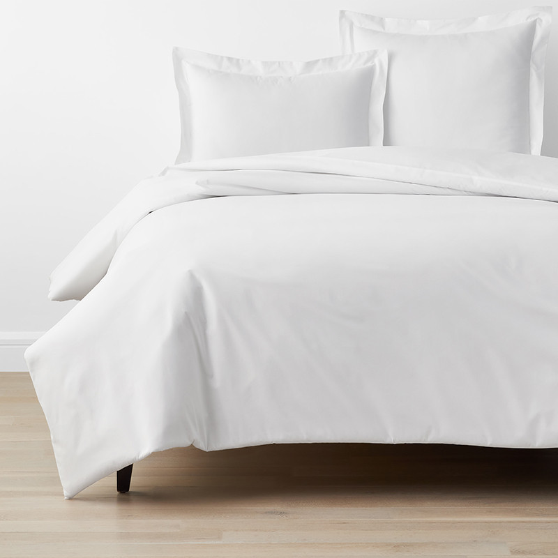Premium Cool Organic Cotton Percale Duvet Cover - White, Size California King | The Company Store | The Company Store