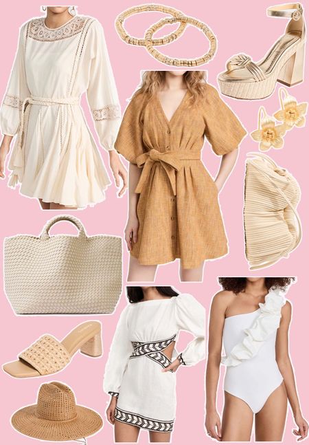 Vacation, vacation style, neutrals, sandals, swimwear, casual style, white dresses 

#LTKunder100 #LTKtravel