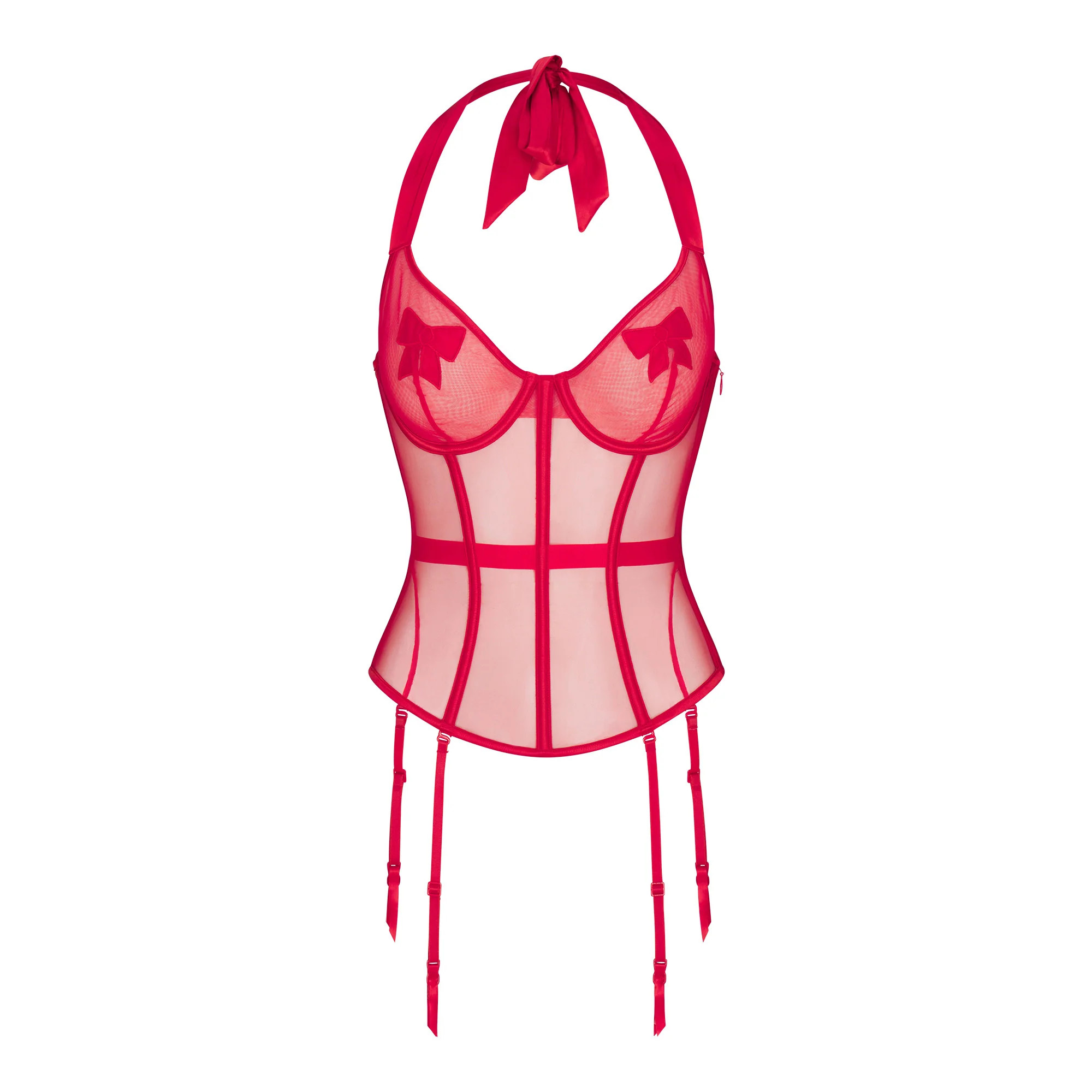 TULLE GARTER CORSET | RED | SKIMS (US)