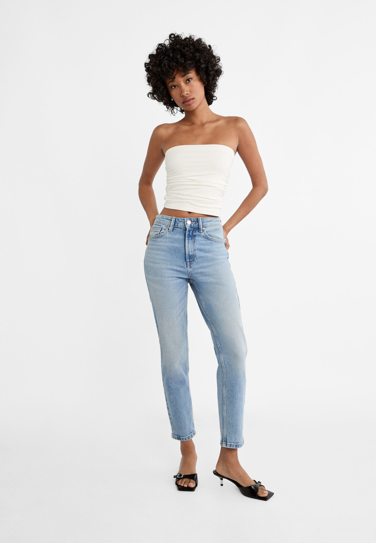 1465 Slim-fit mom jeans | Stradivarius (UK)