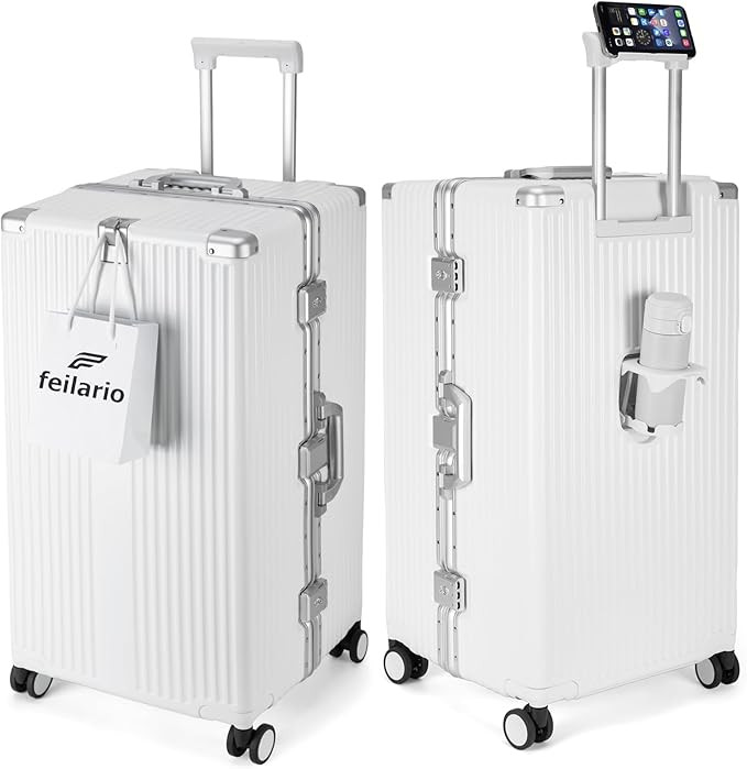 feilario 22in Aluminum Frame Hardside Spinner Wheels Luggage, Zipperless Checked Super Large Capt... | Amazon (US)