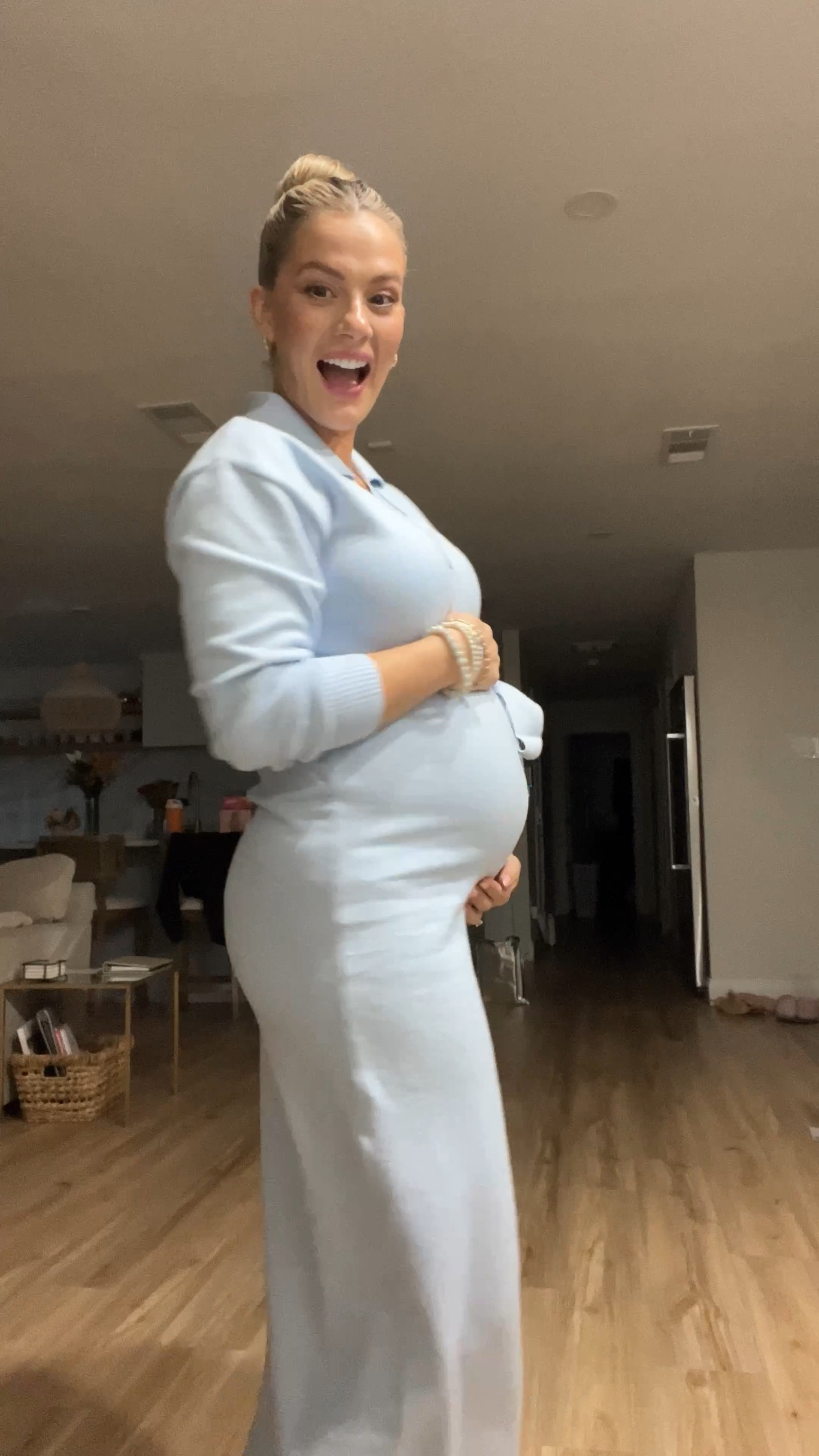 Boy mom outfit: blue sweater dress on sale now (code 25OFF), blue and white sneakers, mama little words project bracelet, and Victoria Emerson mom jewelry (code sarah50 for 50% off) 

#LTKbump #LTKsalealert #LTKshoecrush