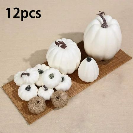 Gold Home Artificial White Pumpkins Fall Decoration Assorted Realistic for Halloween Thanksgiving Ha | Walmart (US)