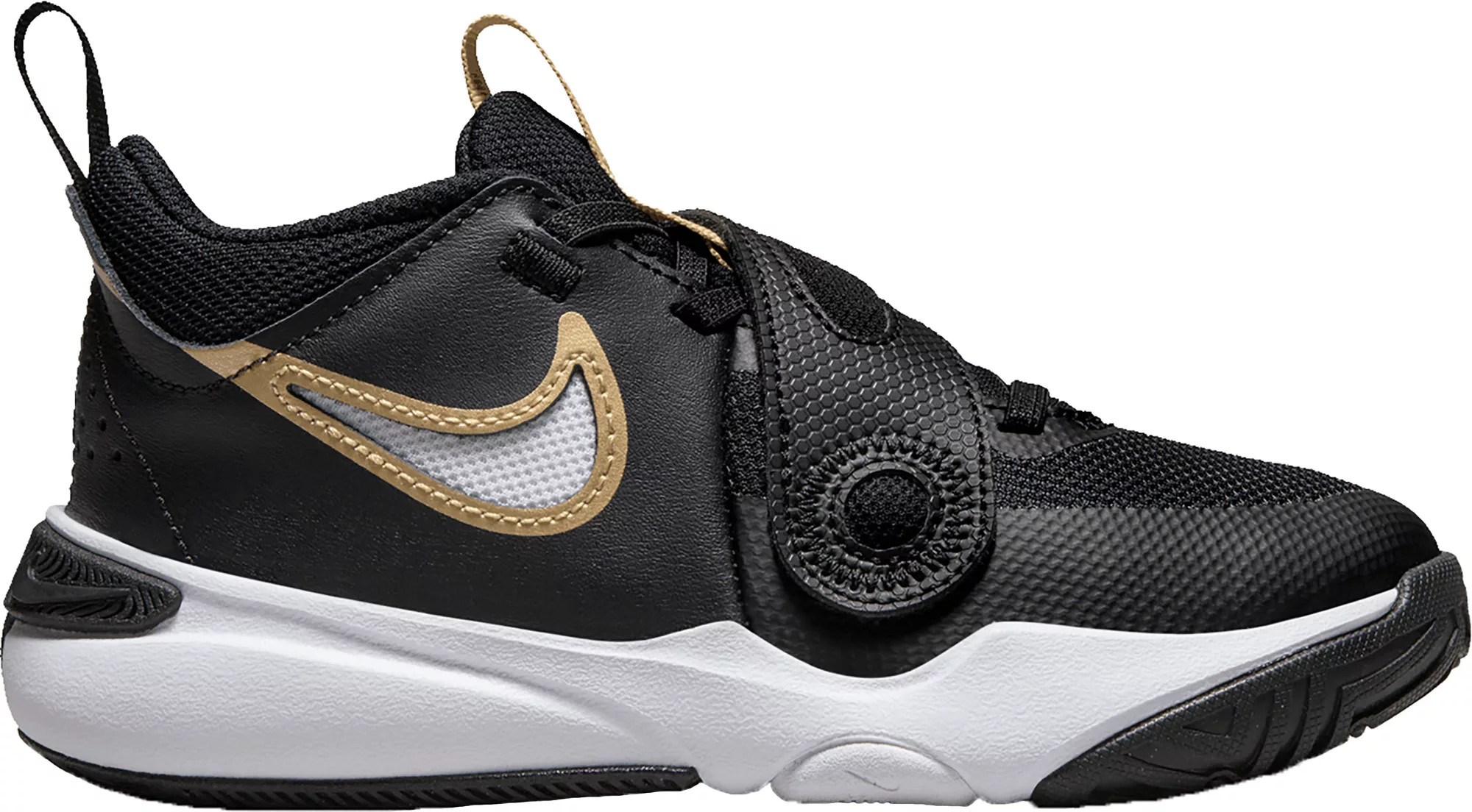 Nike Kids' Preschool Hustle D11 Basketball Shoes, Boys', 13.0K, White/Black/Gold | Going, Going, Gone!