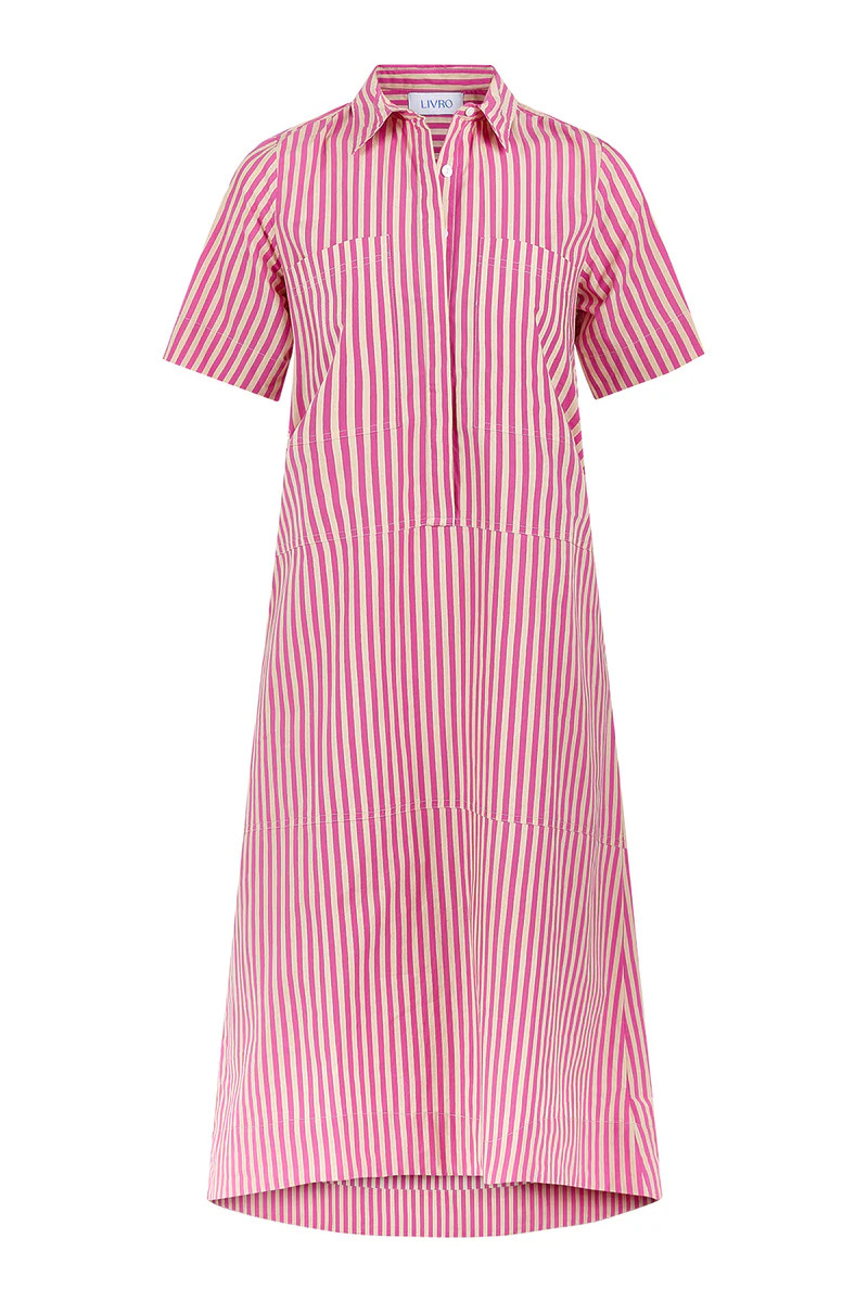 City Dress, Raspberry Pinstripe | Livro