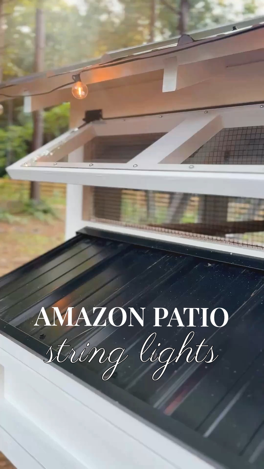 ✨The finishing touch! These outdoor string lights from Amazon were the easiest and most affordable way to add a little charm to the coop. We hung them along the roofline and I love the warm glow they give off at night 🐓💡

They’re weatherproof, budget-friendly, and make the whole space feel a little more magical—farmhouse vibes on a dime 🤍

#AmazonFinds #PorcheAndCo #LTKFarmhouse #OutdoorLighting #BackyardChickens #FarmhouseStyle #ChickenCoopGlowUp #AmazonOutdoorLights #CoopMakeover

#LTKHome #LTKHome #LTKFamily #LTKPets