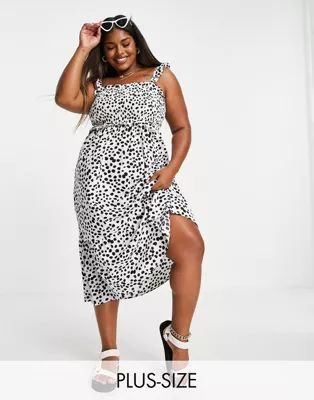 Influence Plus dress in black and white spot print | ASOS (Global)