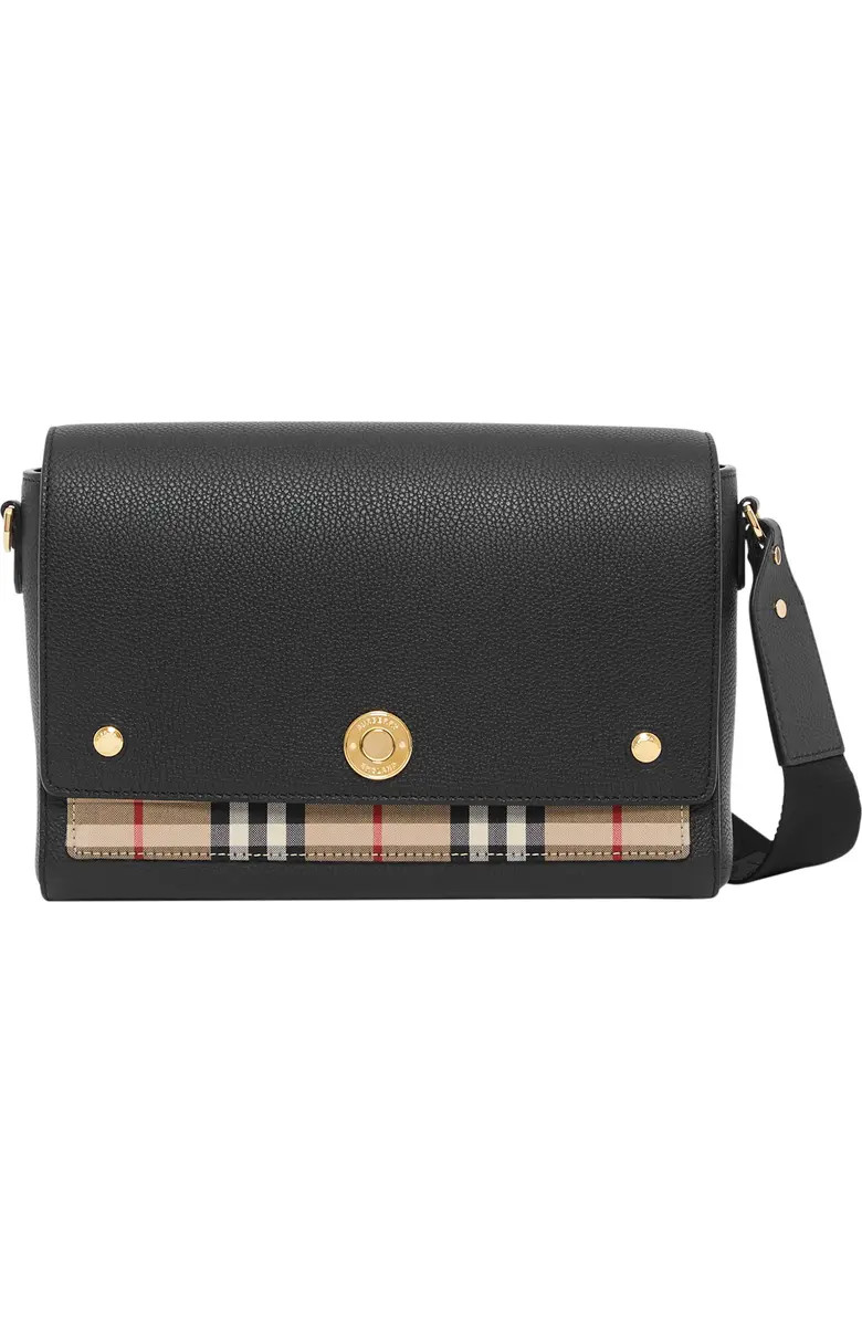 Burberry Note Leather & Vintage Check Crossbody Bag | Nordstrom | Nordstrom