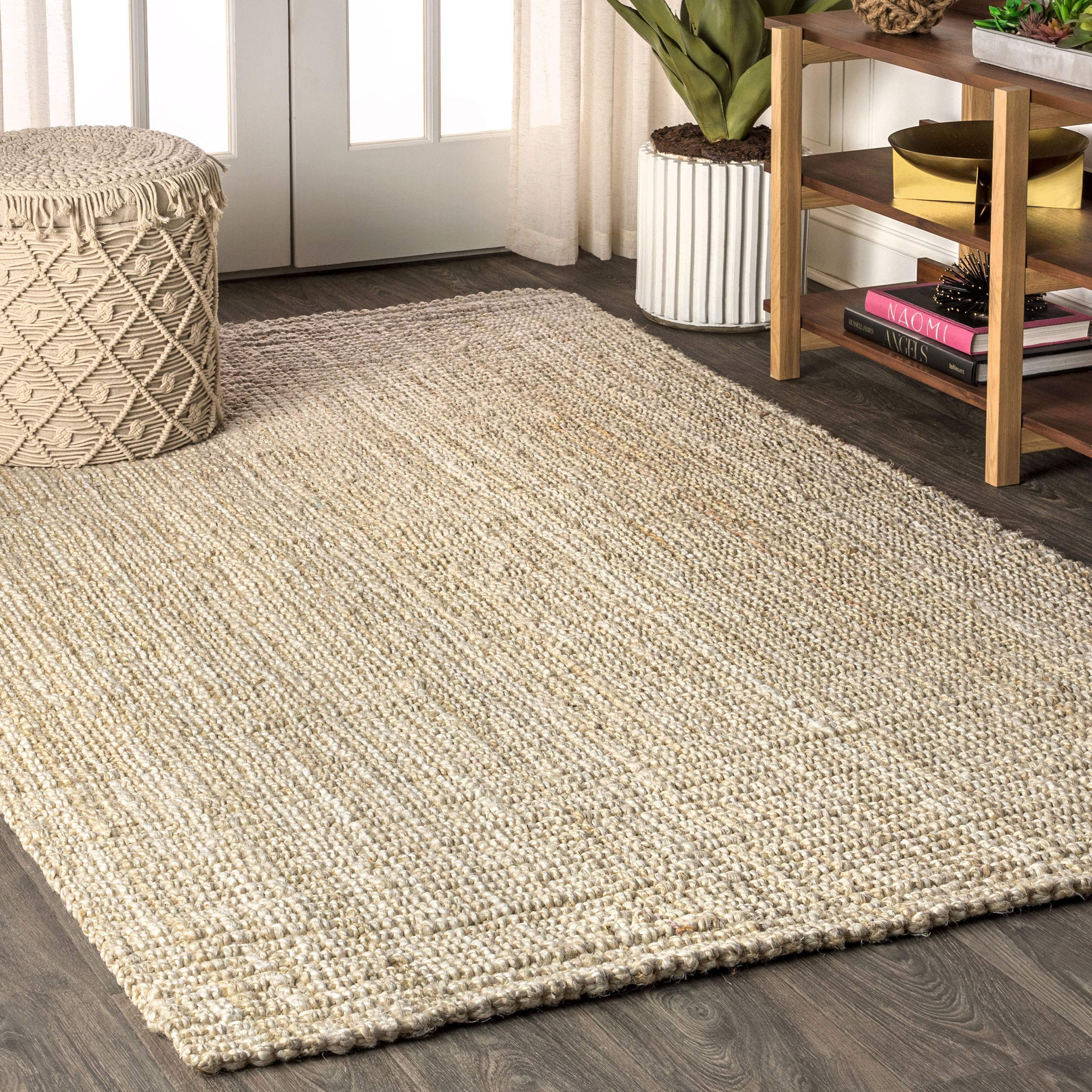 JONATHAN Y NFR103A-5 Hiro Hand Woven Chunky Jute Indoor Area-Rug Bohemian Farmhouse Easy-Cleaning... | Amazon (US)