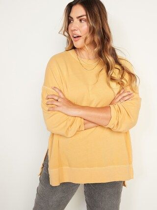 Vintage Long-Sleeve Garment-Dyed French-Terry Tunic Sweatshirt for Women | Old Navy (US)