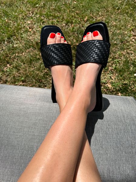 Slide sandals under $20 - true to size 

#LTKShoeCrush #LTKFindsUnder50