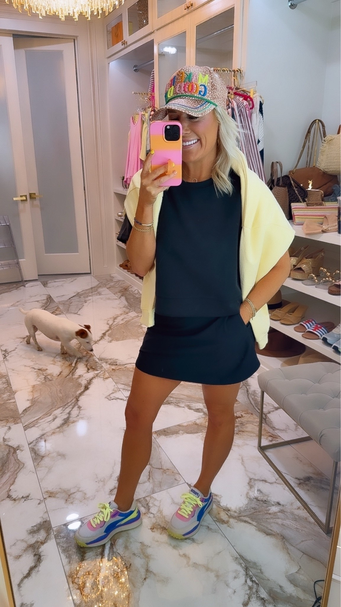 Summer colorful casual easy throw on and go outfit - size small in top and skort
My sweatshirt is 60% off