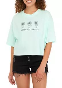 Junior's Short Sleeve Floral Graphic T-Shirt | Belk