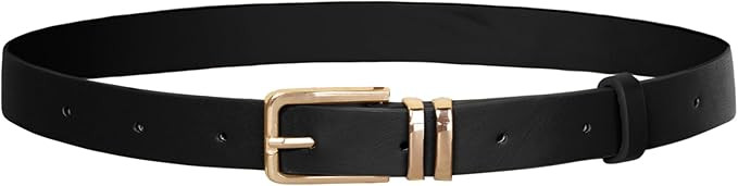GRACE KARIN Women Leather Belt for Dresses Jeans Pants Waist Belt with Gold Buckle Medium PU Leat... | Amazon (US)