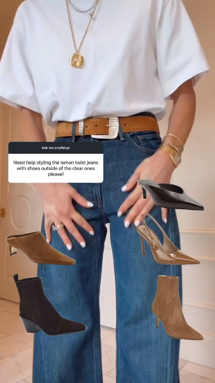 Shoes to wear with Lemon Twist wide leg denim. Size down in these jeans!

#LTKootd #LTKSeasonal