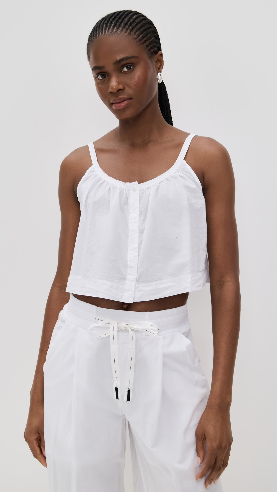 Voile Cropped Button Cami | Shopbop